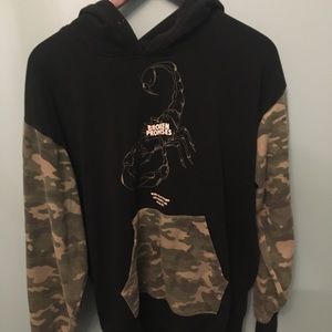 broken promises camouflage scorpion hoodie